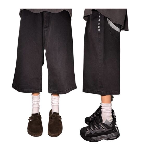 miskeen Shorts 40 X 14 Denim Baggy Wide Leg Y2K Skater Type - Picture 1 of 10